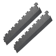 Deux rampes graphite ECO X-Joint pour finition de sol de garage.
