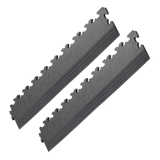 Deux rampes graphite ECO X-Joint pour finition de sol de garage.
