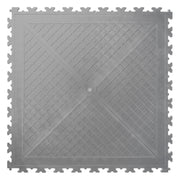 Revers d’une dalle de garage en PVC gris clair